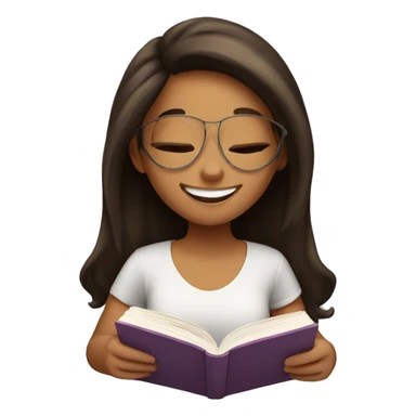 Happy girl reading a book  sticker