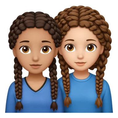 2 girl best friends. One is black with braids and brown eyes. One is white with curly brown hair with brown eyes. sticker