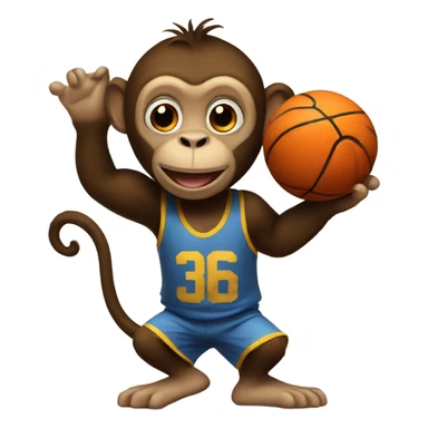 monkeys playing basketball sticker