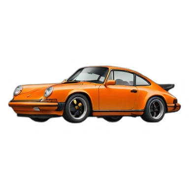 modern orange porsche 911 sticker