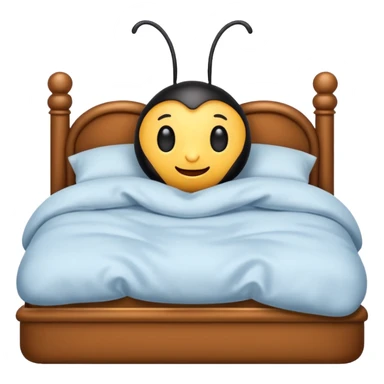 Sleepy bug in bed cute sticker