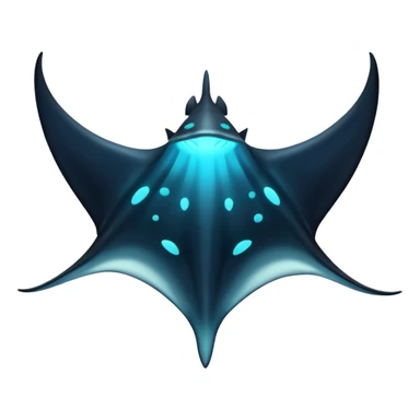 luminous manta ray sticker