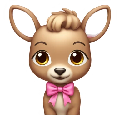 cute dear with pink bow sticker