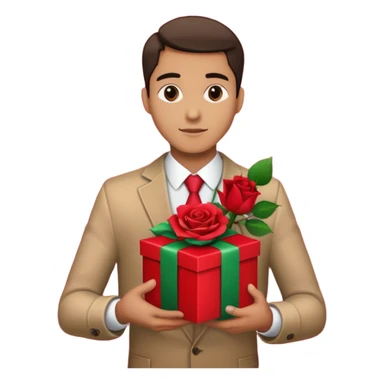 man with gift box and flower






























 sticker