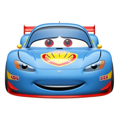 Lightning McQueen 95 blue race car front view cartoon style sticker