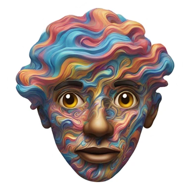 Trippy psychedelic face  sticker