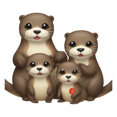 Otters on Korean Lunar New Year sticker