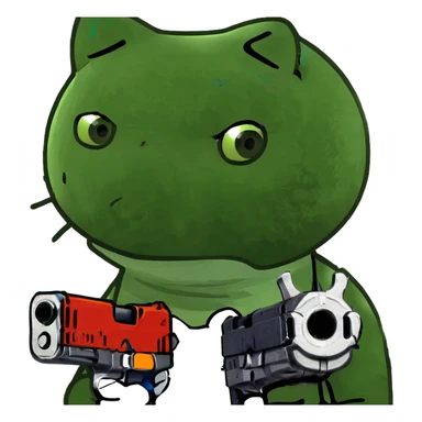 Hello kitty holding a gun sticker