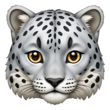 snow leopard face sticker