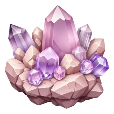 Light pink and lavender quartz crystal cluster  sticker