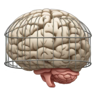 brain in a cage sticker