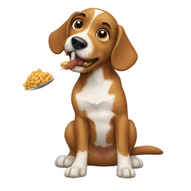 Dog eating food  sticker