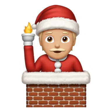 Cristmas male sit down on a chimney sticker
