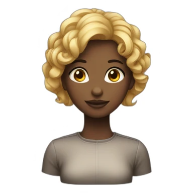 une fille avec des cheveux noi et yeux noirs sticker