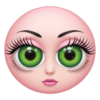 pink green female eyeballs sticker