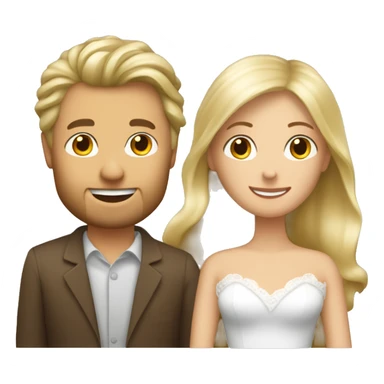 Blonde Frau lange Haare und Mann mit braune Haare und Bart heiraten sticker
