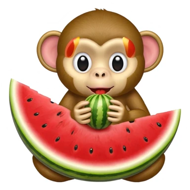Monkey eating watermelon  sticker