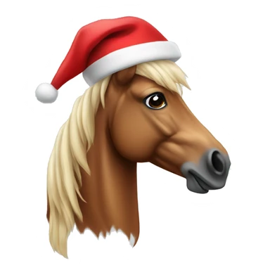 Horse wearing a Santa hat sticker