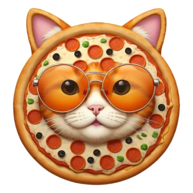Cool pizza cat with sunglasses sticker