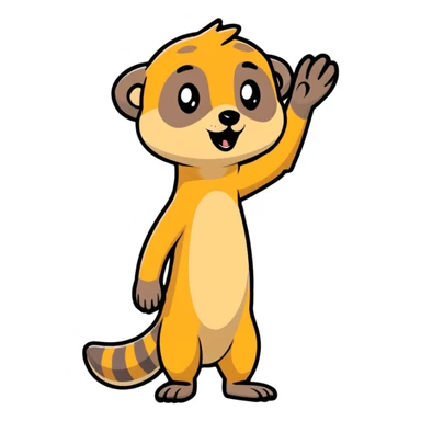 Meerkat waving goodbye sticker