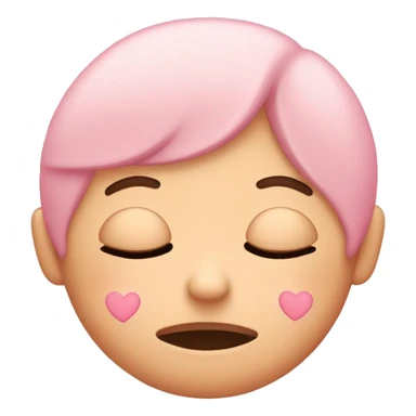blushing face with pastel pink hearts and closed eyes sticker