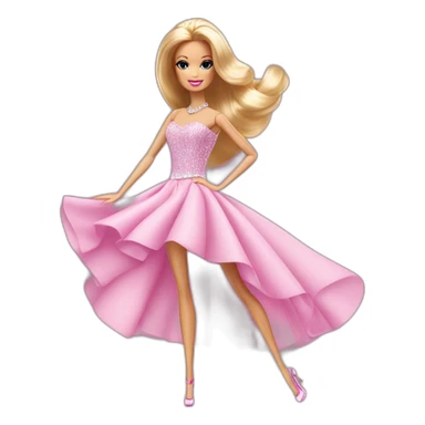 barbie blanca vestida de rosa bailando sticker