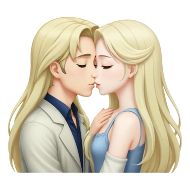 a beautiful romantic anime couple kissing sticker