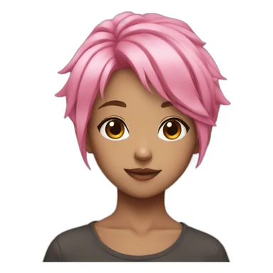 anime girl pink hair sticker