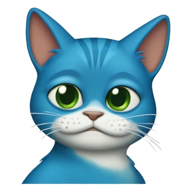 Pepe the frog as a blue cat  sticker