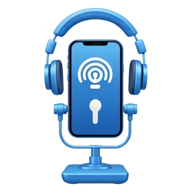 Podcast Broadcast Stream Blue Outline sticker