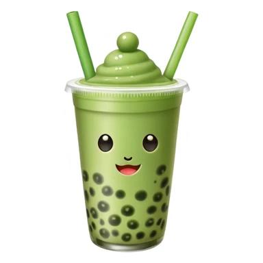 matcha bubble tea sticker