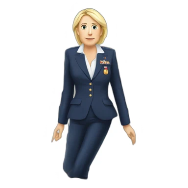 Marine lepen le bras en l’air  sticker