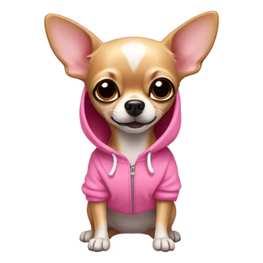 Tan Chihuahua wearing a pink hoodie sticker