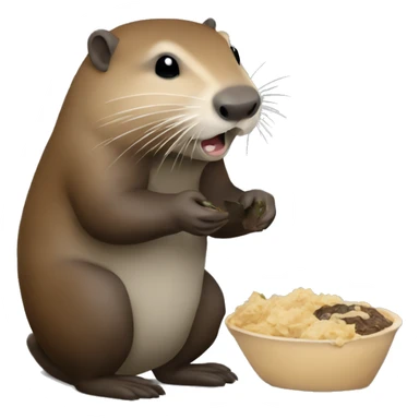 Nutria comiendo sticker