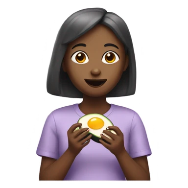 Girl eating egg plant  sticker