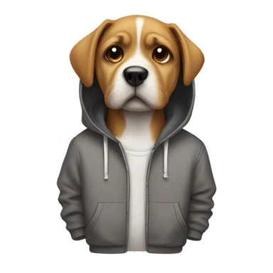 dog wasting a hoodie sticker