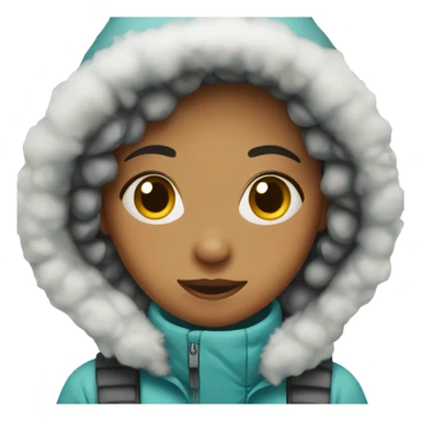 Girl wearing snow clothes sticker