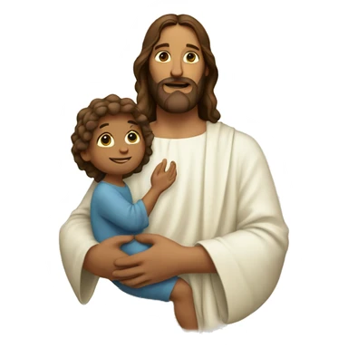 Jesus holding a child sticker
