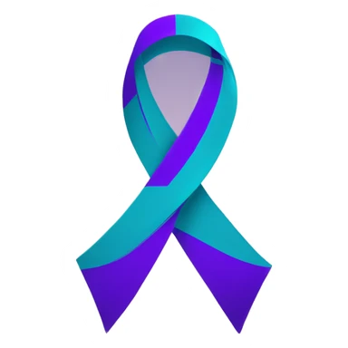 purple & teal awareness ribbon  sticker