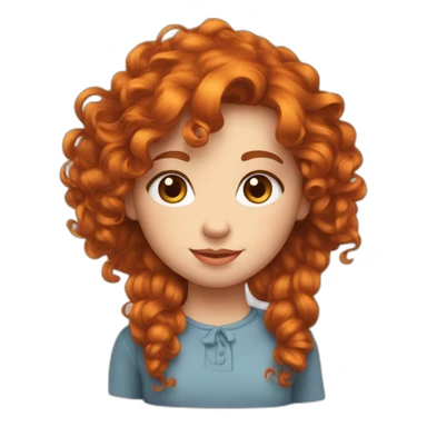Fille rousse cheveux bouclés yeux bleus  sticker