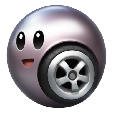 Metal Kirby ball with wheels sticker