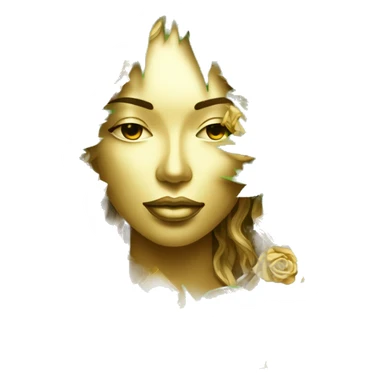  Hemp 420 lady face melting gold tropical made of 420 origami newspaper roses hemp leaves lantern fairy lights burning paper and hemp leaves in hair sticker