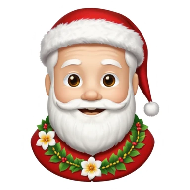 santa with flower hawaii necklace sticker