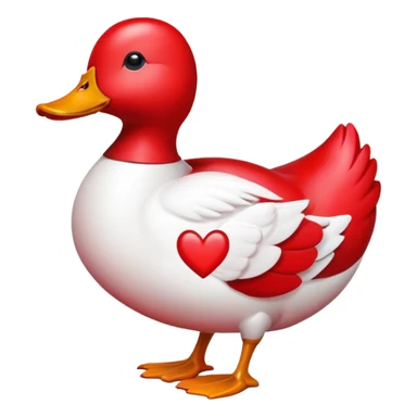Love heart duck sticker