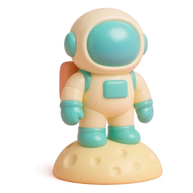 astronaut standing on the moon with visible lunar surface details sticker