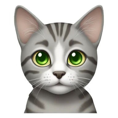grey tabby cat with green eyes sticker