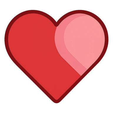 heart with a pink translucent overlay, clean digital illustration, no background sticker