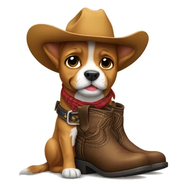 Dog with cowboy boots sticker