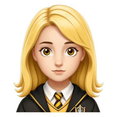 Charlotte Skeoch is hannah abbott in harry potter, wear hogwarts Hufflepuff uniform sticker
