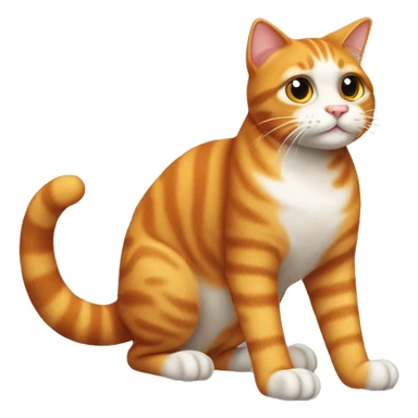 Fully ginger cat standing on his paws and looking right in front of him. View from the side. Like this emoji 🐈‍⬛ sticker